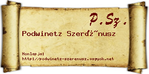 Podwinetz Szerénusz névjegykártya